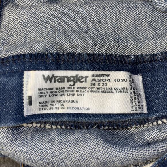 Wrangler Jeans Mens 36X30 A204 Straight Leg Western Cowboy 5-Pockets Denim - Picture 5 of 8